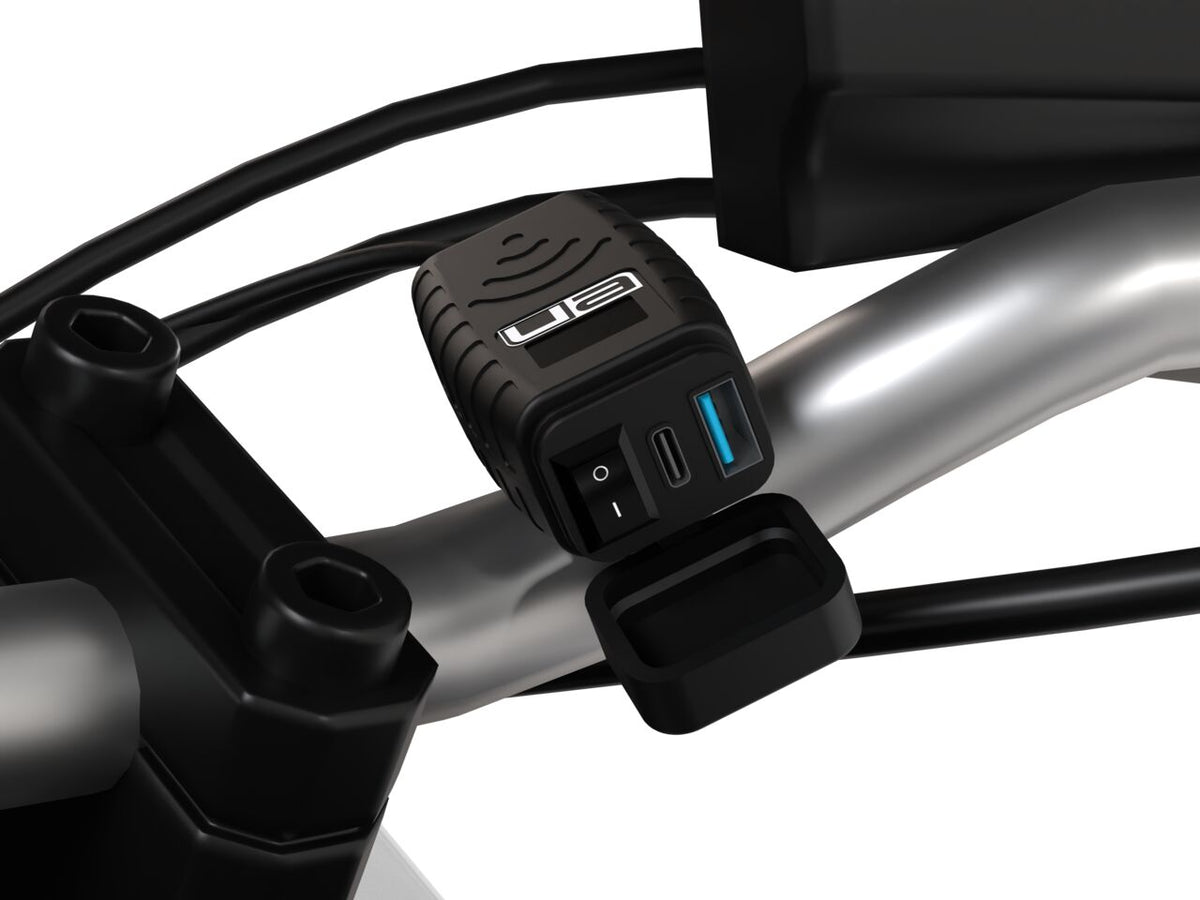 Ultimateaddons Motorcycle SAE to USB charger with LED voltmeter
