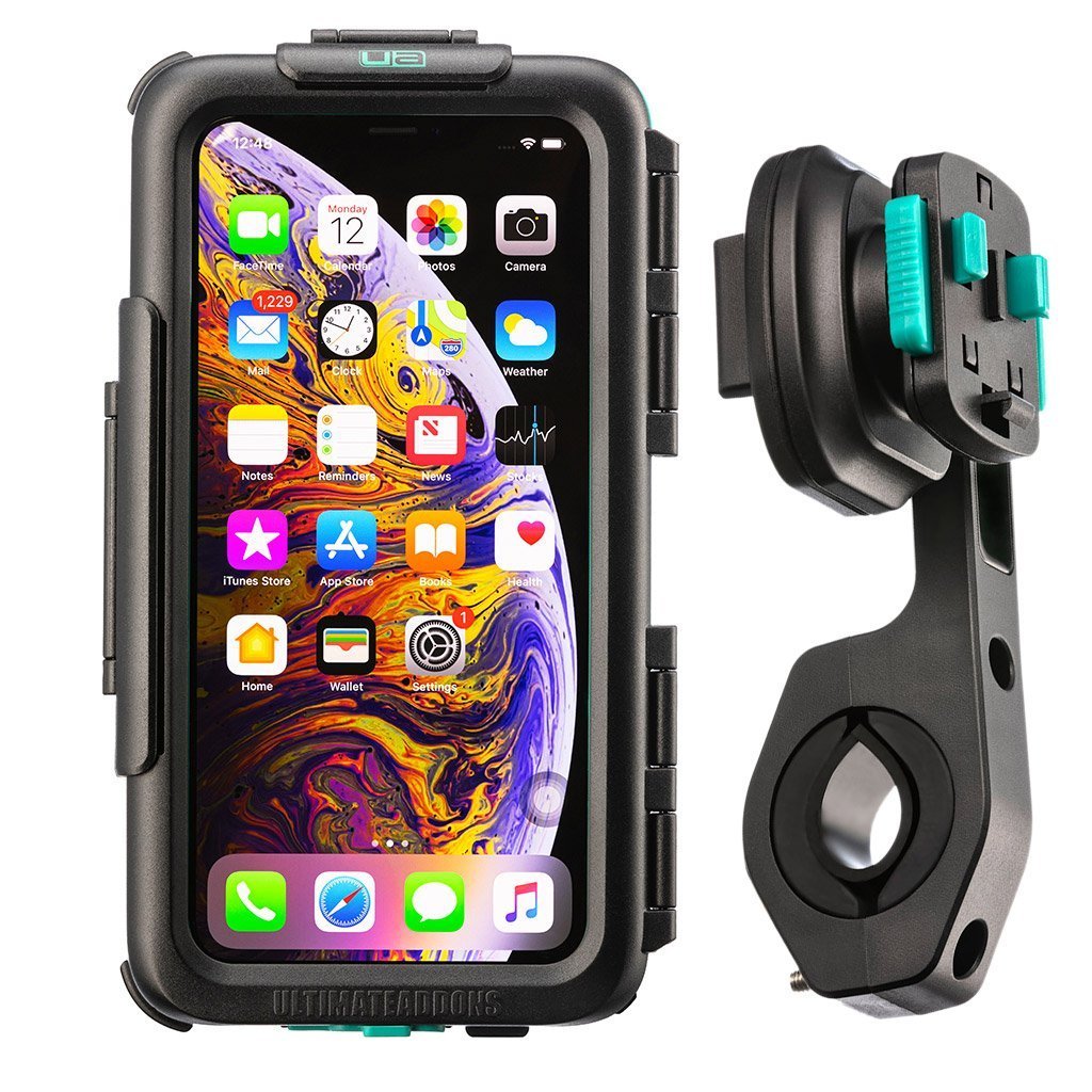 Bike Handlebar Waterproof Tough Case Mounting Kit Apple iPhone XS Max - Ultimateaddons