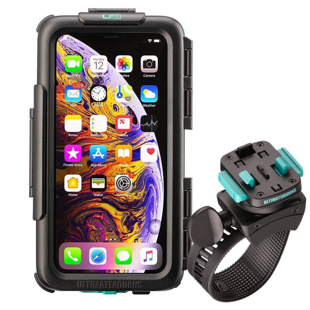 Bike Handlebar Waterproof Tough Case Mounting Kit Apple iPhone XS Max - Ultimateaddons