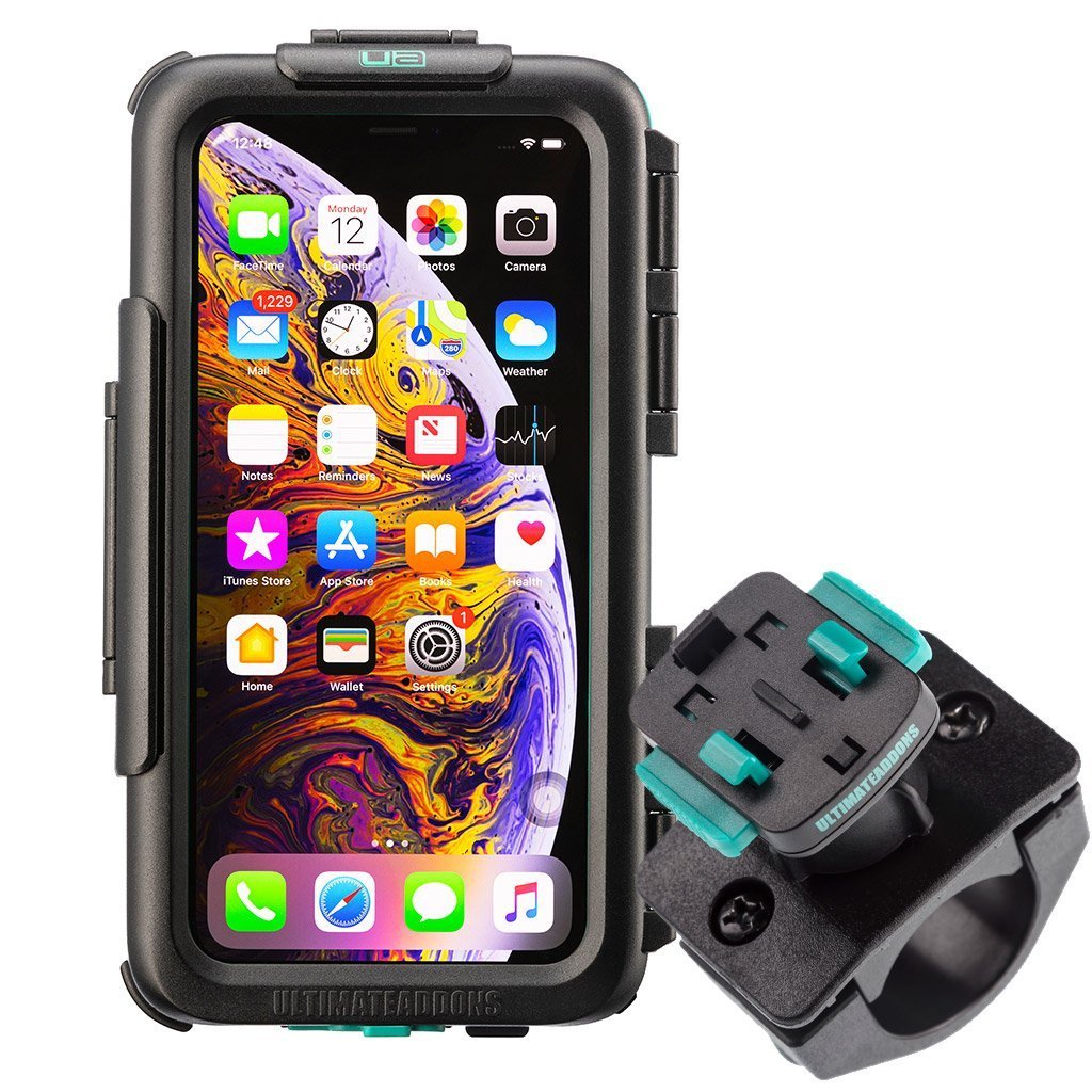 Bike Handlebar Waterproof Tough Case Mounting Kit Apple iPhone XS Max - Ultimateaddons
