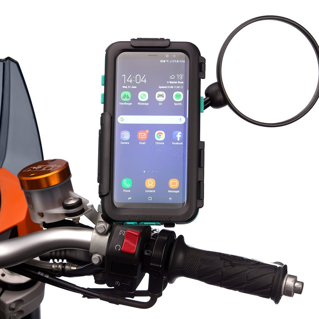 Metal Mirror Mount Hard Tough Waterproof Case Samsung Galaxy S8 S8+ - Ultimateaddons