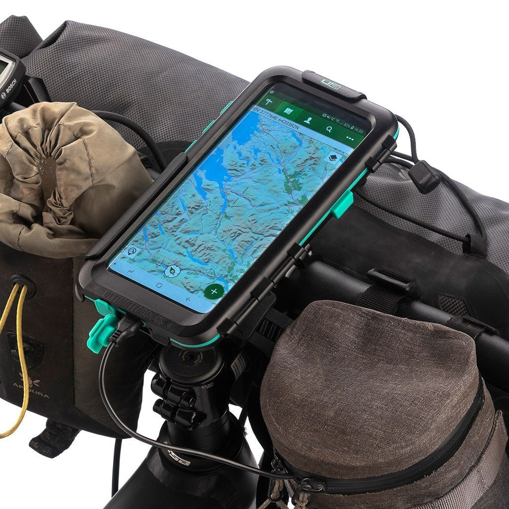 Hard Waterproof Case &amp; Bike Handlebar Mount Kit Samsung Galaxy S9 / S9+ - Ultimateaddons