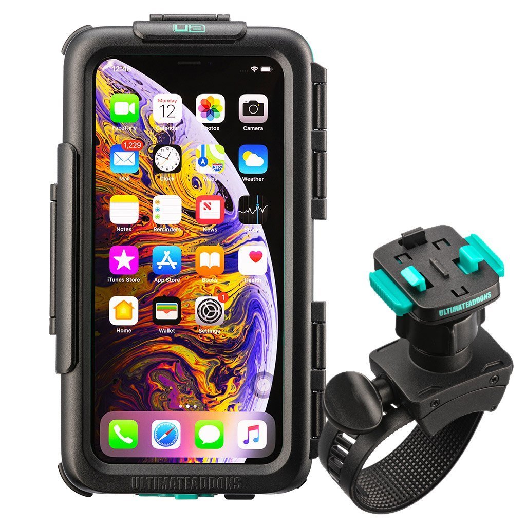 Bike Handlebar Waterproof Tough Case Mounting Kit Apple iPhone XS Max - Ultimateaddons